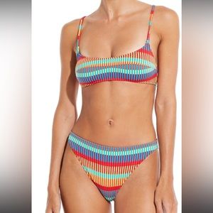 solid and striped elsa top in technicolor